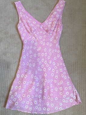 Skylar + Madison Pink Floral Slip Dress with White Daisies M